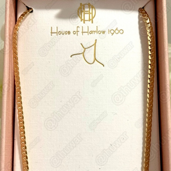 House of Harlow 1960 Gold Bow Necklace NIB - Picture 5 of 10